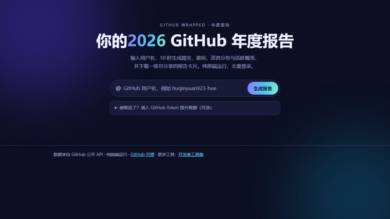 GitHub Wrapped · 年度报告